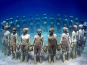 Under water